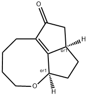 Pentaleno[1,6-bc]oxocin-6(2H)-one, 3,4,5,7,7a,8,9,9a-octahydro-, (7aR,9aR)-rel- (9CI) Struktur