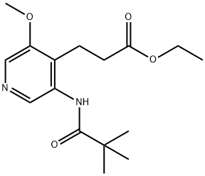 4-Pyridinepropanoic acid, 3-[(2,2-dimethyl-1-oxopropyl)amino]-5-methoxy-, ethyl ester Struktur