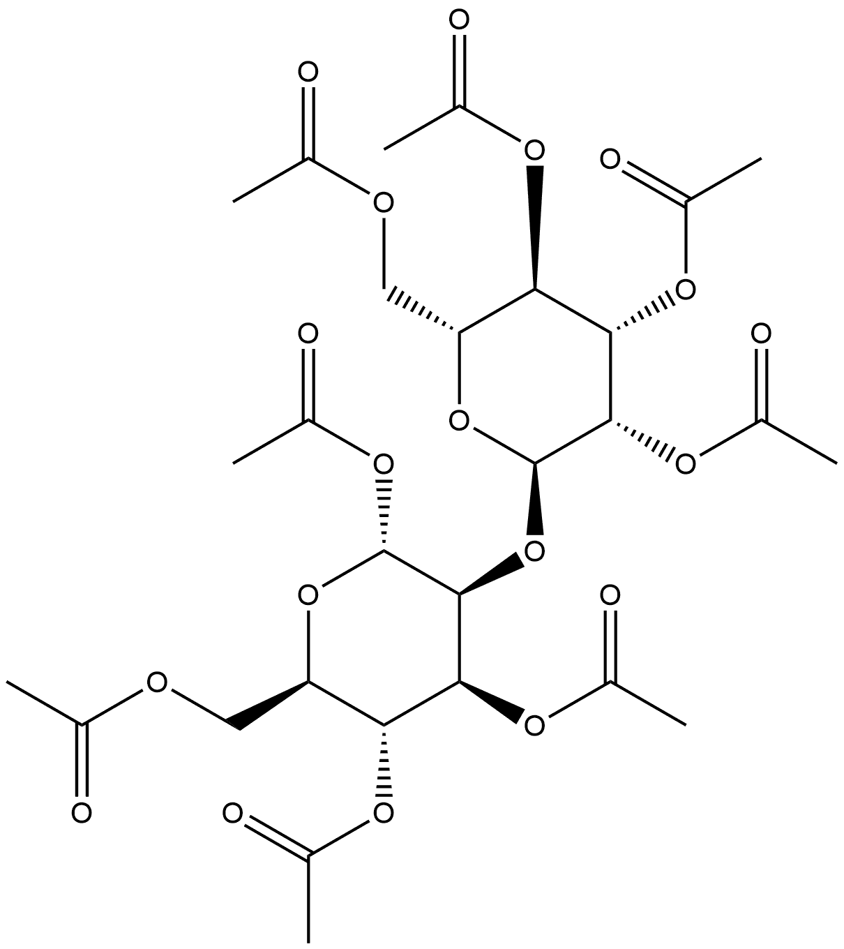 1,3,4,6-Tetra-O-acetyl-2-O-(2,3,4,6-tetra-O-acetyl-alpha-D-mannopyranosyl)-alpha-D-mannopyranose Struktur