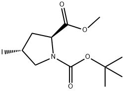 1,2-Pyrrolidinedicarboxylic acid, 4-iodo-, 1-(1,1-dimethylethyl) 2-methyl ester, (2S,4R)- Struktur