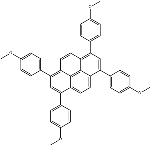 Pyrene, 1,3,6,8-tetrakis(4-methoxyphenyl)- Struktur