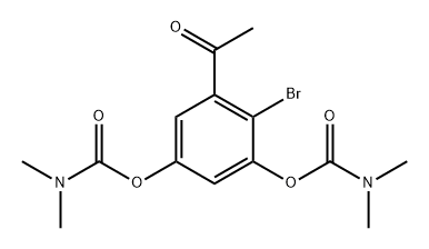 Carbamic acid, dimethyl-, 5-acetyl-4-bromo-1,3-phenylene ester (9CI) Struktur