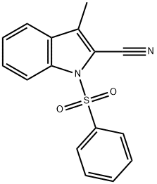 1H-Indole-2-carbonitrile, 3-methyl-1-(phenylsulfonyl)- Struktur