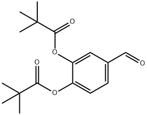 Propanoic acid, 2,2-dimethyl-, 1,1'-(4-formyl-1,2-phenylene) ester Struktur