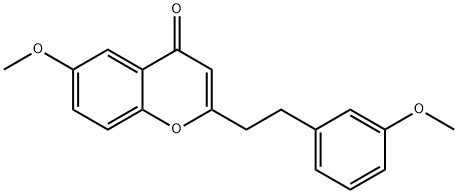 4H-1-Benzopyran-4-one, 6-methoxy-2-[2-(3-methoxyphenyl)ethyl]- Struktur