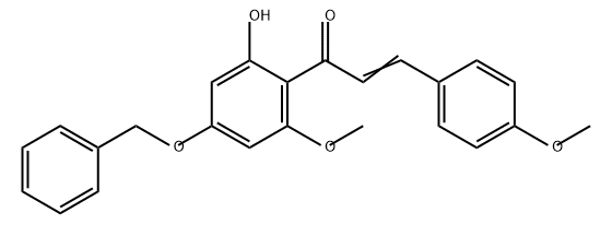 2-Propen-1-one, 1-[2-hydroxy-6-methoxy-4-(phenylmethoxy)phenyl]-3-(4-methoxyphenyl)- Struktur