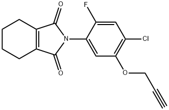 1H-Isoindole-1,3(2H)-dione, 2-[4-chloro-2-fluoro-5-(2-propyn-1-yloxy)phenyl]-4,5,6,7-tetrahydro- Struktur