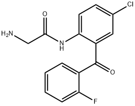 2-Amino-N-[4-chloro-2-(2-fluorobenzoyl)phenyl]acetamide Struktur