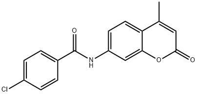 Benzamide, 4-chloro-N-(4-methyl-2-oxo-2H-1-benzopyran-7-yl)- Struktur