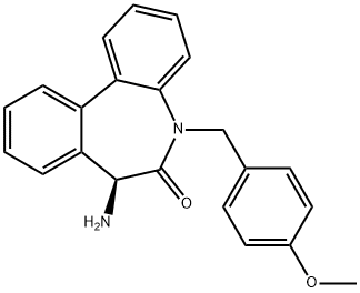 (S)-7-amino-5-(4-methoxy-benzyl)-5H,7H-dibenzo[b,d]azepin-6-one Struktur