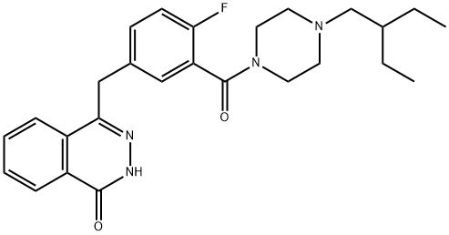 1(2H)-Phthalazinone, 4-[[3-[[4-(2-ethylbutyl)-1-piperazinyl]carbonyl]-4-fluorophenyl]methyl]- Struktur