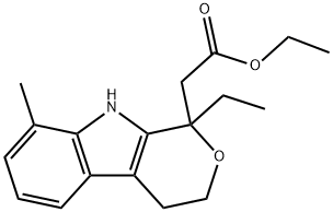 1-Ethyl-1,3,4,9-tetrahydro-8-methyl-pyrano[3,4-b]indole-1-acetic Acid Ethyl Ester Struktur