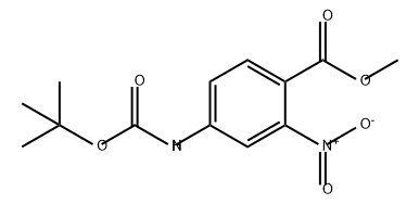 Benzoic acid, 4-[[(1,1-dimethylethoxy)carbonyl]amino]-2-nitro-, methyl ester Struktur