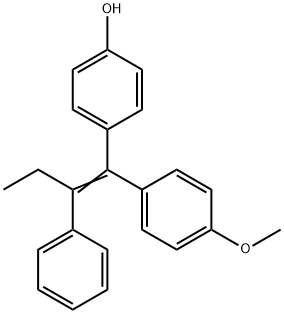 Phenol, 4-[1-(4-methoxyphenyl)-2-phenyl-1-buten-1-yl]- Struktur