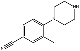 3-methyl-4-(piperazin-1-yl)benzonitrile Struktur