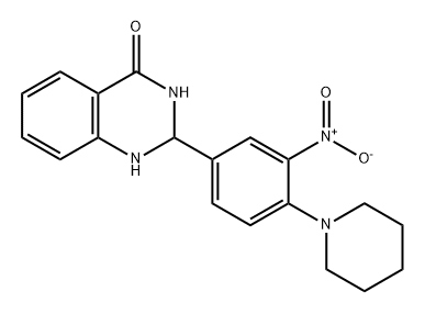 4(1H)-Quinazolinone, 2,3-dihydro-2-[3-nitro-4-(1-piperidinyl)phenyl]- Struktur