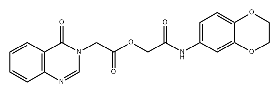 3(4H)-Quinazolineacetic acid, 4-oxo-, 2-[(2,3-dihydro-1,4-benzodioxin-6-yl)amino]-2-oxoethyl ester Struktur