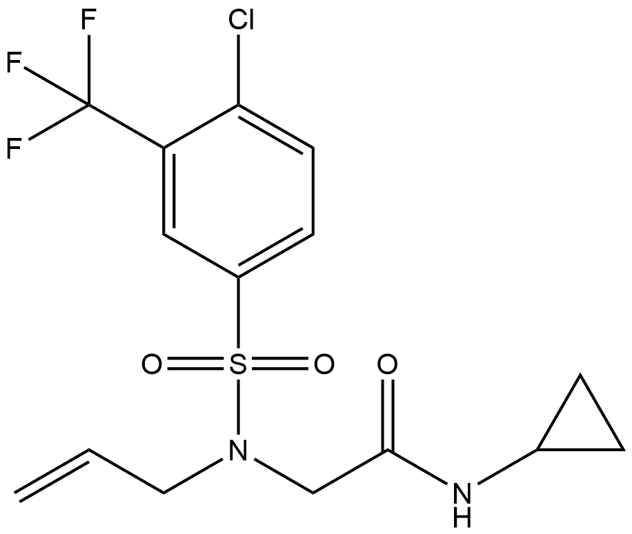 Acetamide, 2-[[[4-chloro-3-(trifluoromethyl)phenyl]sulfonyl]-2-propen-1-ylamino]-N-cyclopropyl- Struktur