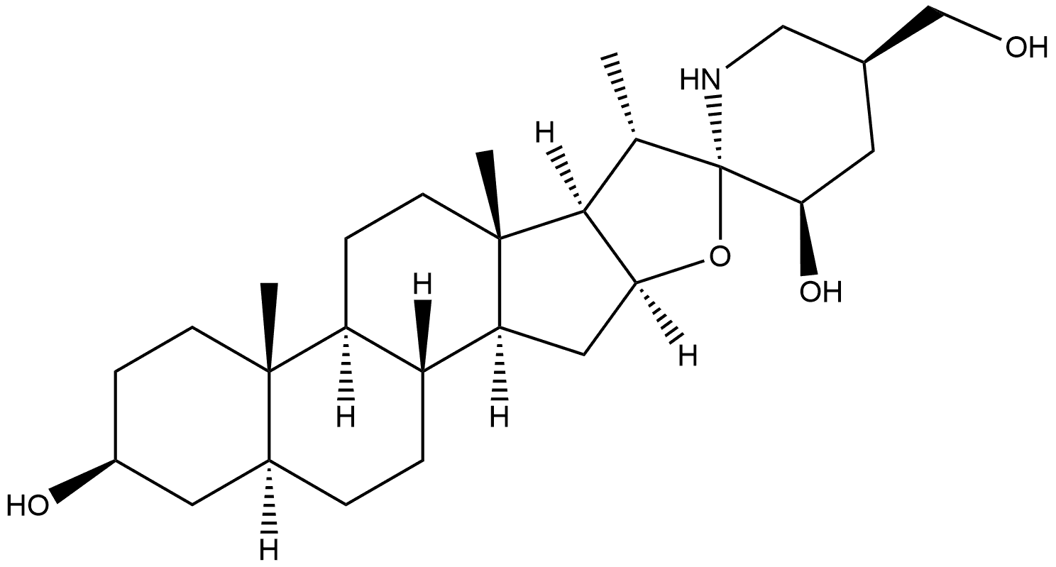 Spirosolane-3,23,27-triol, (3β,5α,22α,23R,25S)- Struktur