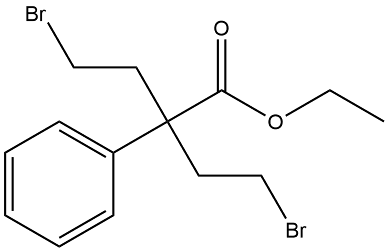 Benzeneacetic acid, α,α-bis(2-bromoethyl)-, ethyl ester Struktur