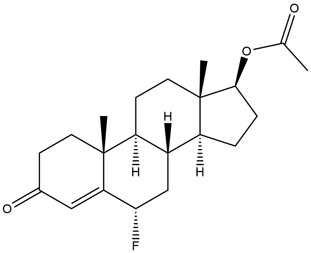 17β-(Acetyloxy)-6α-fluoroandrost-4-en-3-one Struktur