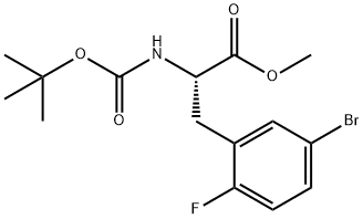 L-Phenylalanine, 5-bromo-N-[(1,1-dimethylethoxy)carbonyl]-2-fluoro-, methyl ester Struktur