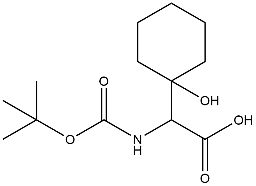 2-{[(tert-butoxy)carbonyl]amino}-2-(1-hydroxycyclohexyl)acetic acid Struktur