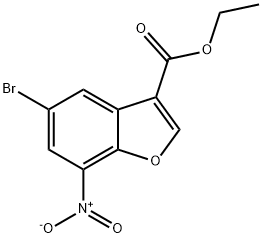 3-Benzofurancarboxylic acid, 5-bromo-7-nitro-, ethyl ester Struktur