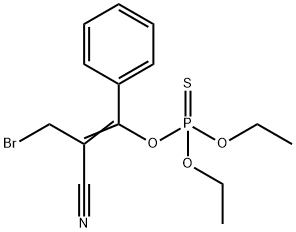 Phosphorothioic acid, O-(3-bromo-2-cyano-1-phenyl-1-propen-1-yl) O,O-diethyl ester Struktur