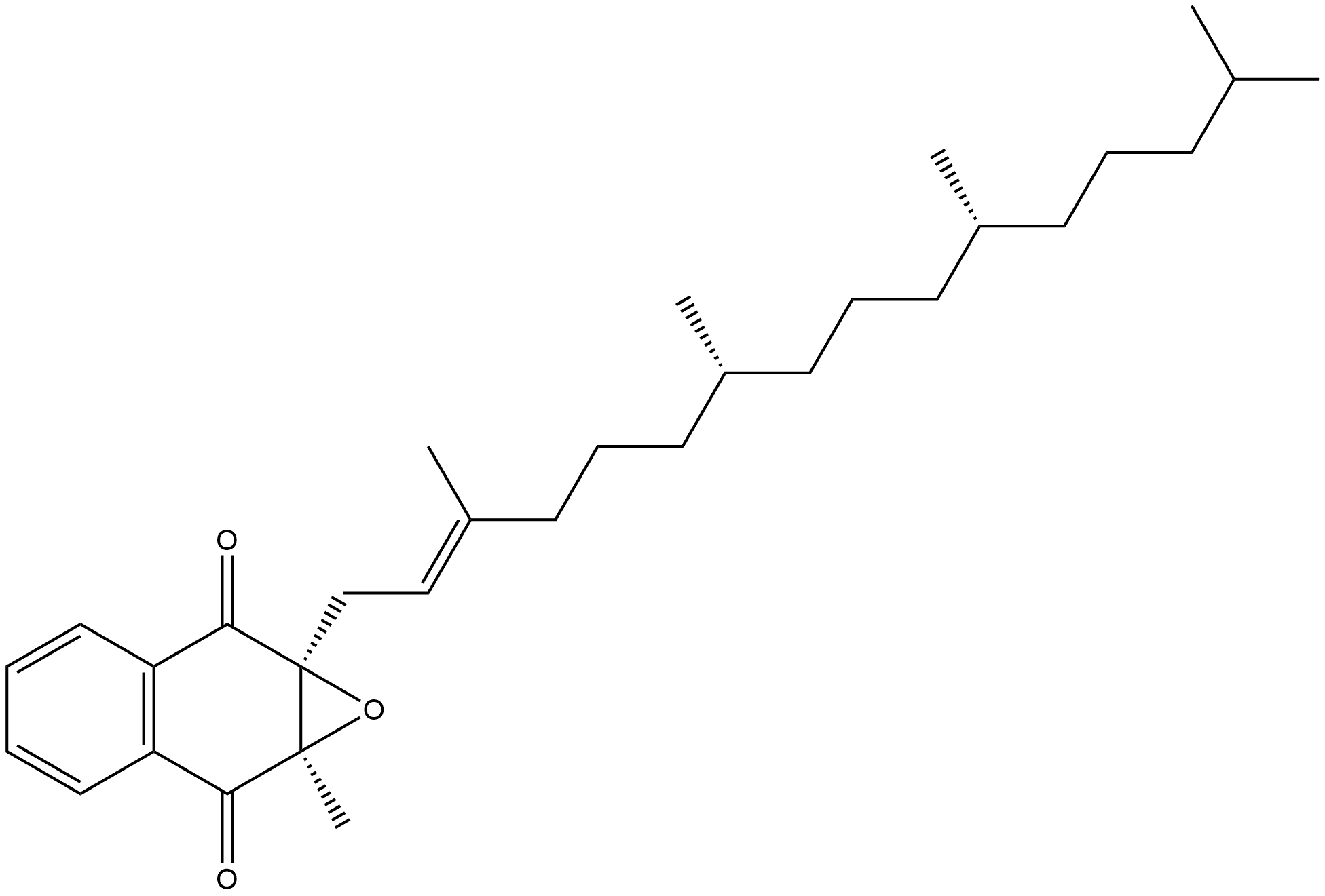 Naphth[2,3-b]oxirene-2,7-dione, 1a,7a-dihydro-1a-methyl-7a-(3,7,11,15-tetramethyl-2-hexadecenyl)-, [1aR-[1aα,7aα(2E,7R*,11R*)]]- (9CI) Struktur