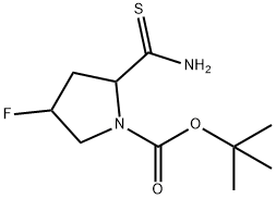 1-Pyrrolidinecarboxylic acid, 2-(aminothioxomethyl)-4-fluoro-, 1,1-dimethylethyl ester Struktur