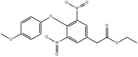 [4-(4-Methoxy-phenoxy)-3,5-dinitro-phenyl]acetic acid ethyl ester Struktur