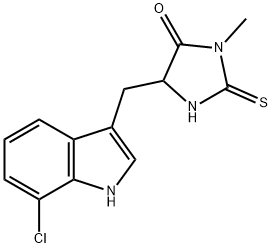 4-Imidazolidinone, 5-[(7-chloro-1H-indol-3-yl)methyl]-3-methyl-2-thioxo- Struktur