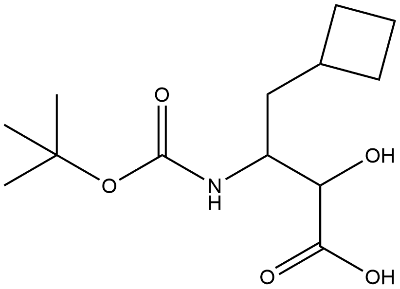 Cyclobutanebutanoic acid, β-[[(1,1-dimethylethoxy)carbonyl]amino]-α-hydroxy- Struktur