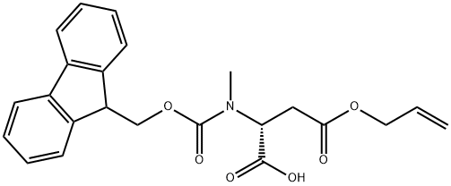 D-Aspartic acid, N-[(9H-fluoren-9-ylmethoxy)carbonyl]-N-methyl-, 4-(2-propen-1-yl) ester Struktur