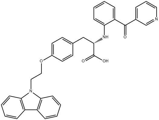 O-[2-(9H-Carbazol-9-yl)ethyl]-N-[2-(3-pyridinylcarbonyl)phenyl]-L-tyrosine Struktur