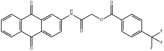 Benzoic acid, 4-(trifluoromethyl)-, 2-[(9,10-dihydro-9,10-dioxo-2-anthracenyl)amino]-2-oxoethyl ester Struktur