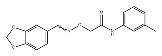 Acetamide, 2-[[(1,3-benzodioxol-5-ylmethylene)amino]oxy]-N-(3-methylphenyl)- Struktur