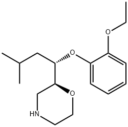 Morpholine, 2-[(1S)-1-(2-ethoxyphenoxy)-3-methylbutyl]-, (2S)- Struktur