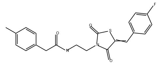 Benzeneacetamide, N-[2-[5-[(4-fluorophenyl)methylene]-2,4-dioxo-3-thiazolidinyl]ethyl]-4-methyl- Struktur