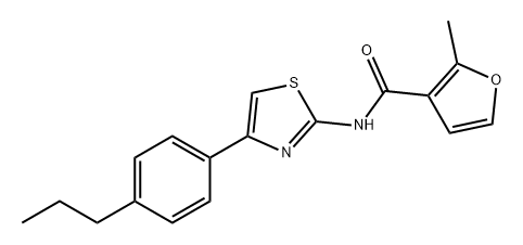 3-Furancarboxamide, 2-methyl-N-[4-(4-propylphenyl)-2-thiazolyl]- Struktur