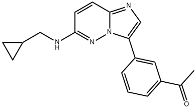 Ethanone, 1-[3-[6-[(cyclopropylmethyl)amino]imidazo[1,2-b]pyridazin-3-yl]phenyl]- Struktur