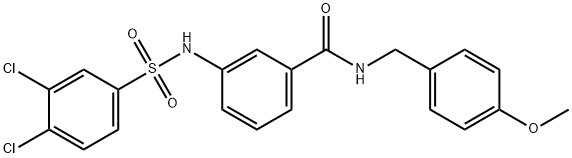 Benzamide, 3-[[(3,4-dichlorophenyl)sulfonyl]amino]-N-[(4-methoxyphenyl)methyl]- Struktur