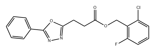 2-氯-6-氟芐基 3-(5-苯基-1,3,4-惡二唑-2-基)丙酸酯, 869718-32-1, 結(jié)構(gòu)式