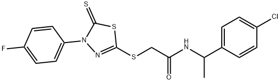 Acetamide, N-[1-(4-chlorophenyl)ethyl]-2-[[4-(4-fluorophenyl)-4,5-dihydro-5-thioxo-1,3,4-thiadiazol-2-yl]thio]- Struktur