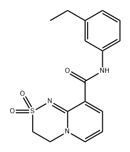 Pyrido[2,1-c][1,2,4]thiadiazine-9-carboxamide, N-(3-ethylphenyl)-3,4-dihydro-, 2,2-dioxide Struktur