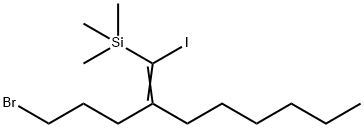 Silane, [2-(3-bromopropyl)-1-iodo-1-octen-1-yl]trimethyl- Struktur