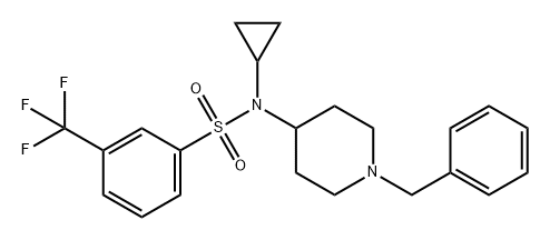 Benzenesulfonamide, N-cyclopropyl-N-[1-(phenylmethyl)-4-piperidinyl]-3-(trifluoromethyl)- Struktur