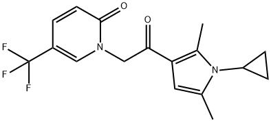 2(1H)-Pyridinone, 1-[2-(1-cyclopropyl-2,5-dimethyl-1H-pyrrol-3-yl)-2-oxoethyl]-5-(trifluoromethyl)- Struktur