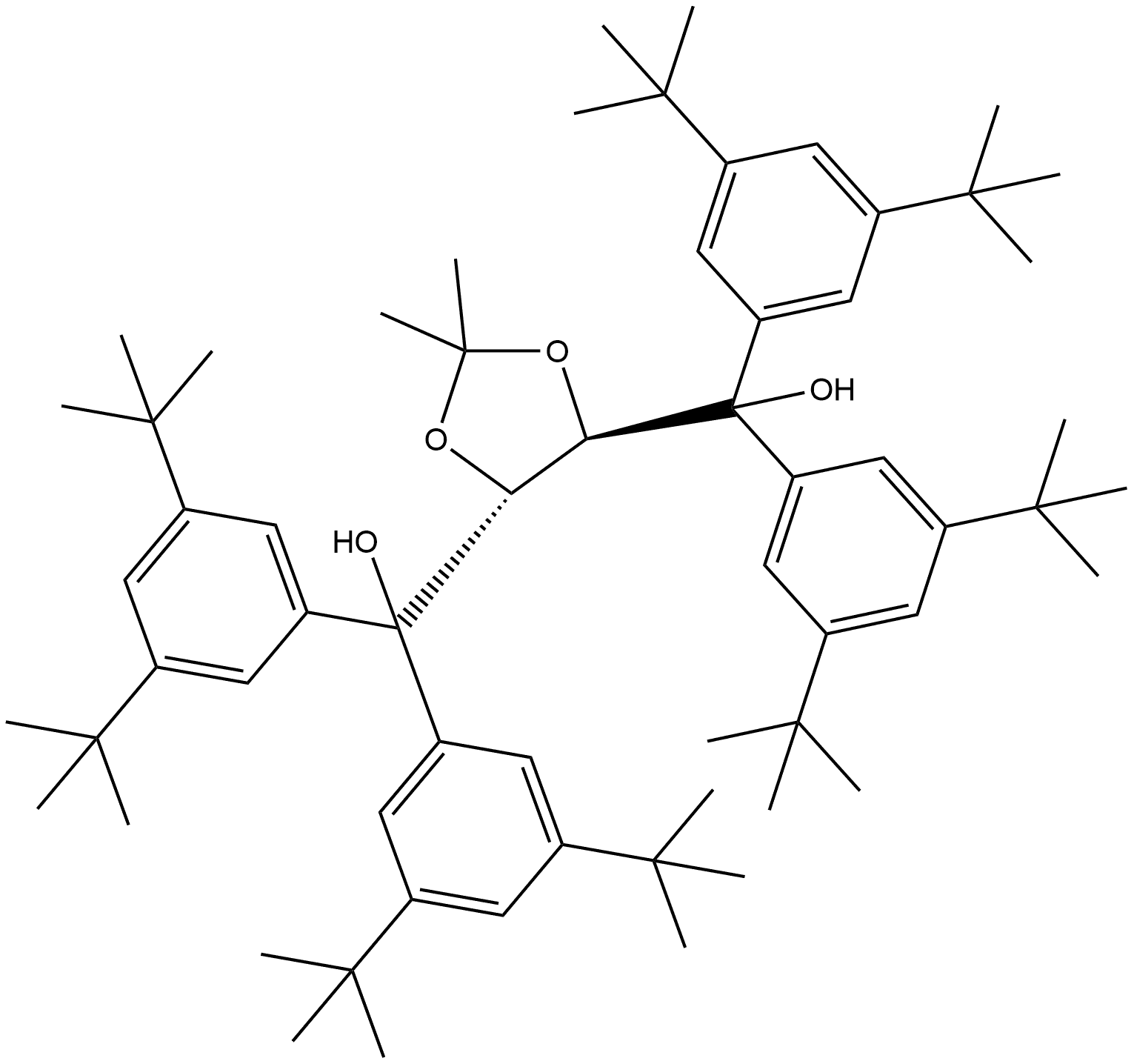 (4R,5R)-2,2-Dimethyl-α,α,α',α'-tetrakis[3,5-bis(1,1-dimethylethyl)phenyl]
dioxolane-4,5-dimethanol Struktur